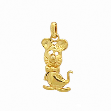 Pendentif souris en plaqué or