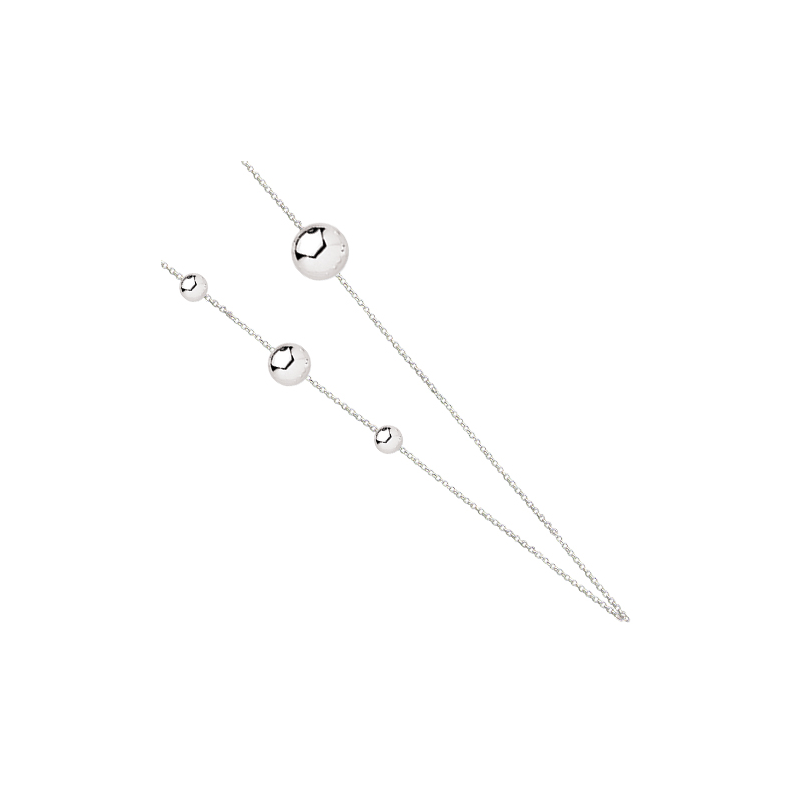 Sautoir 4 pastilles en argent de 60 cm