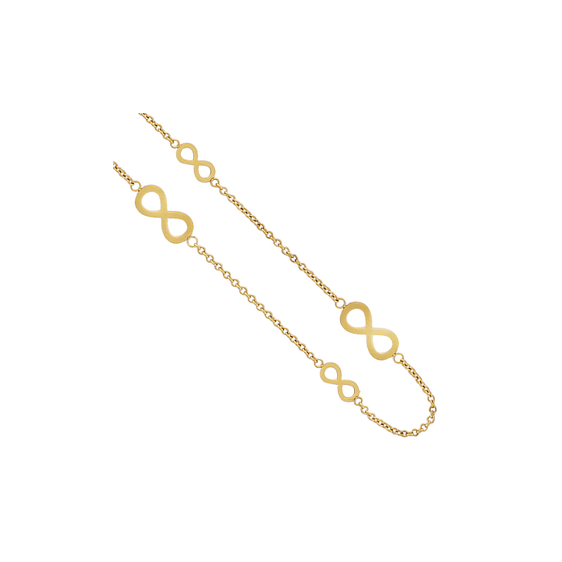 Sautoir acier et motif infini en 90 cm