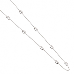 Sautoir argent olivettes de 90 cm