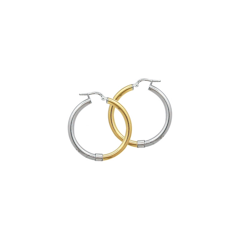 Créole en argent bicolore