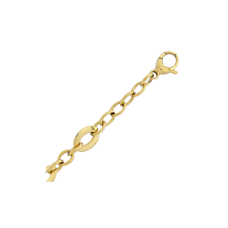 Bracelet en acier doré maille fantaisie en 21 cm