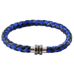 Bracelet en cuir bleu et...