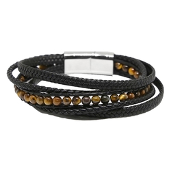 Bracelet cinq rangs en cuir...