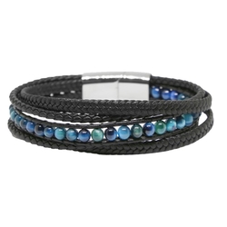 Bracelet cinq rangs en cuir...