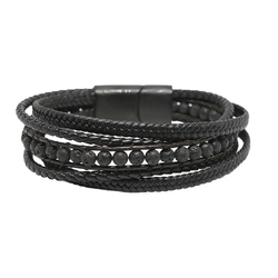 Bracelet cinq rangs en cuir...