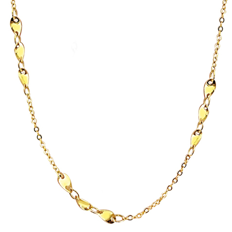 Collier chaine plaqué or avec 3 petits motif torsadés en 45cm