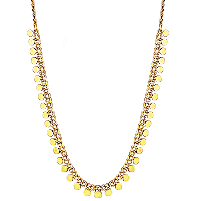 Collier chaine et pampilles plaqué or en  45cm
