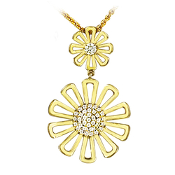 Pendentif plaqué or fleur...