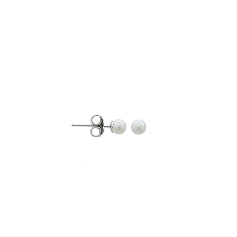 Boucles d'oreilles puces en argent et perles d'eau douce (Diam 4mm)