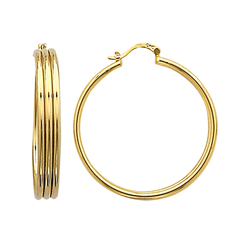 Créoles en plaqué or 3 fils