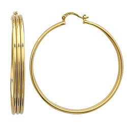 Créoles en plaqué or 3 fils