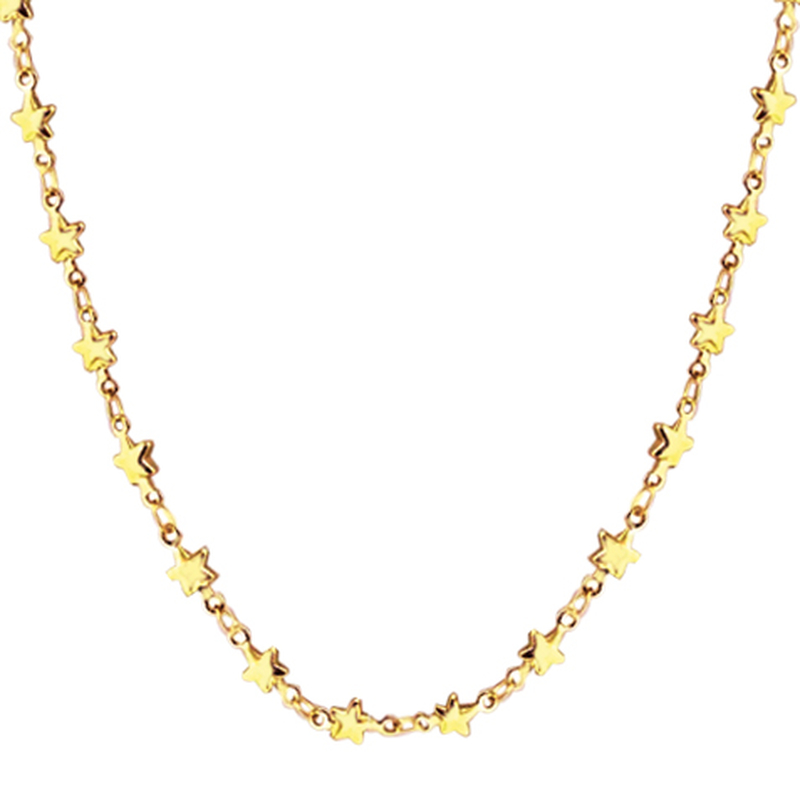 Collier plaqué or motifs étoiles en 45cm