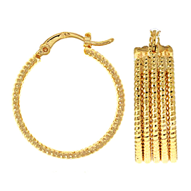 Cr&eacute;oles stri&eacute;es plaqu&eacute; or &Oslash; 20mm