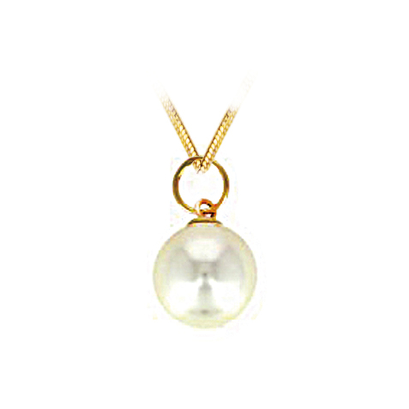 Pendentif plaqu&eacute; or et perle d'imitation