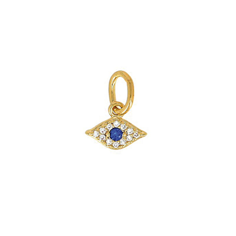 Pendentif plaqué or et oxyde de zirconium teinté (H-6mm)