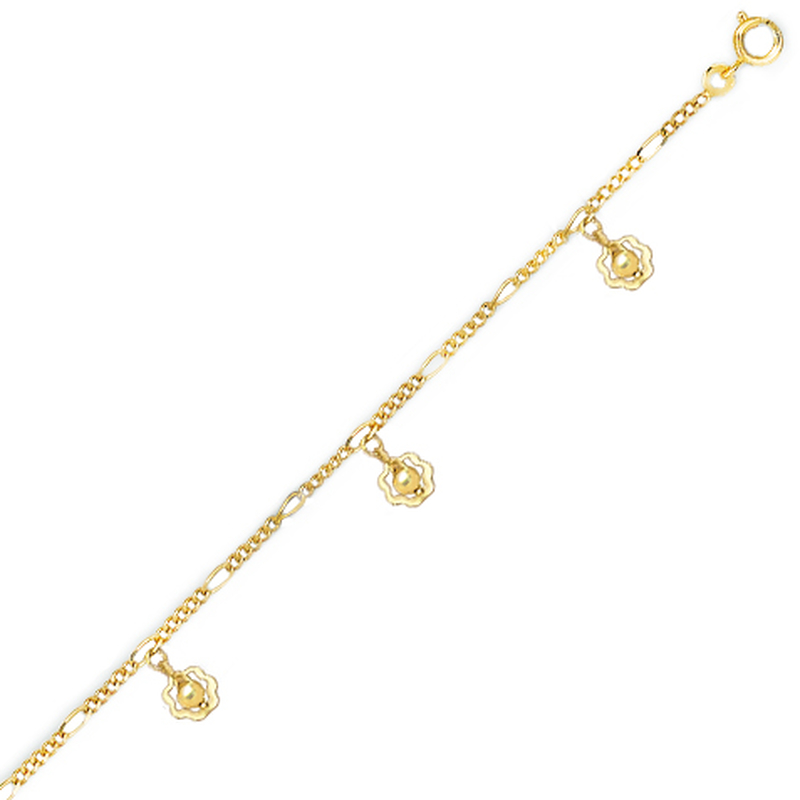 Chaine cheville plaqué or en 25 + 2 cm