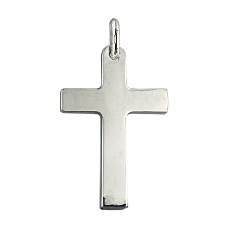 Croix diamant&eacute; argent (Long 28mm)