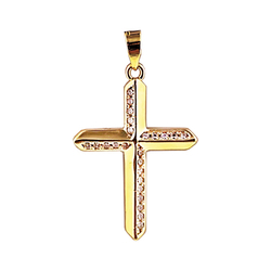 Croix plaqué or et oxyde de...