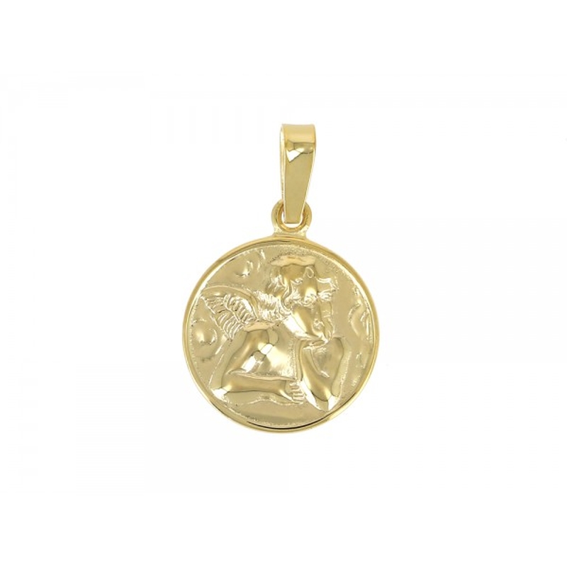 Médaille ange plaqué or (Diam.17mm)