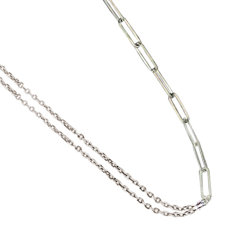 Collier double chaine argent en 45cm