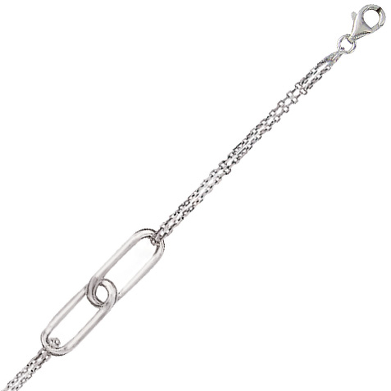 Bracelet argent 2 mailles en 19cm