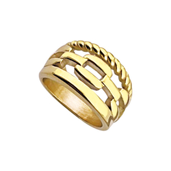 Bague acier doré T52 à 62...