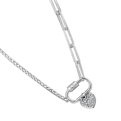 Collier argent et cœur en...