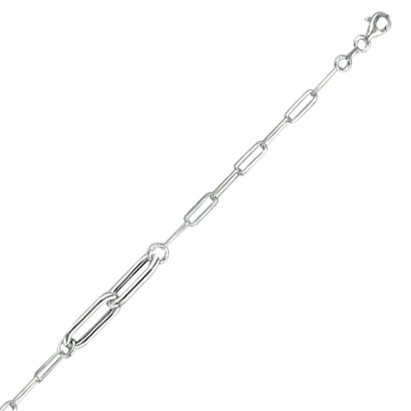 Bracelet argent avec motif rectangulaire fa&ccedil;on tube