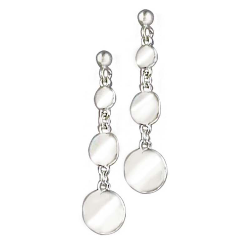 Boucles d'oreilles pendantes faites de pastilles dégradées argent