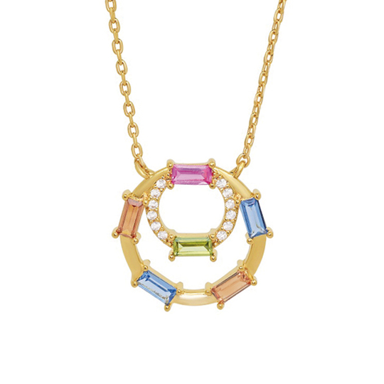 Pendentif Clé Plaqué Or Et Zircons - Neuf - Chaîne En Option (femme)