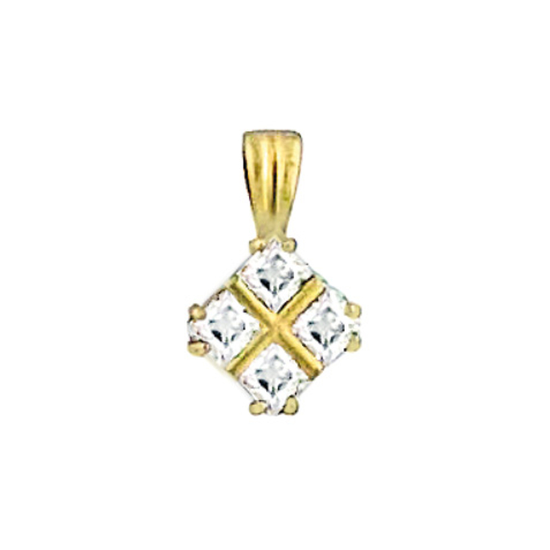 Pendentif plaqu&eacute; or et oxyde de zirconium