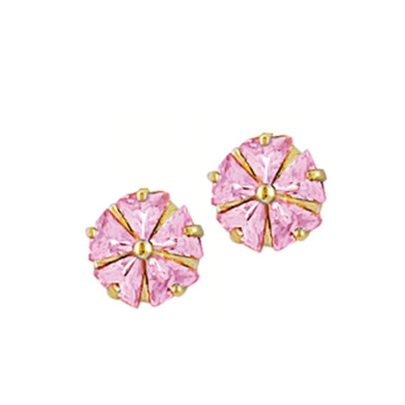 Boucle d'oreilles plaqué or et oxyde de zirconium teinté