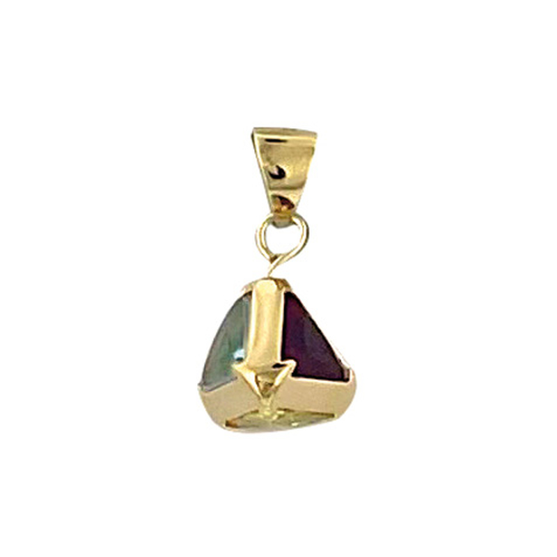 Pendentif plaqué or et oxyde de zirconium teinté