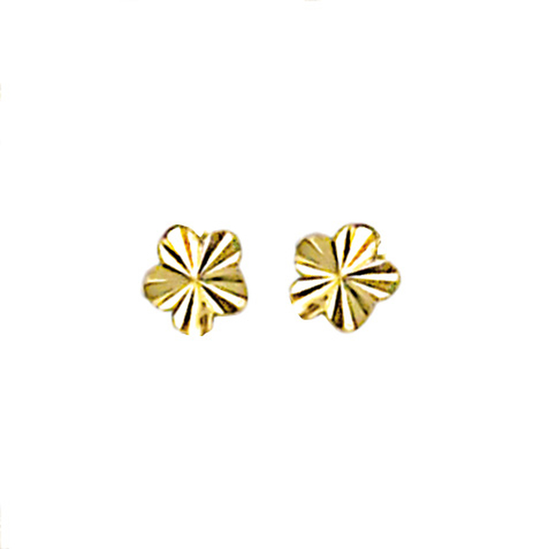 Boucles d'oreilles puce diamant&eacute;es plaqu&eacute; or