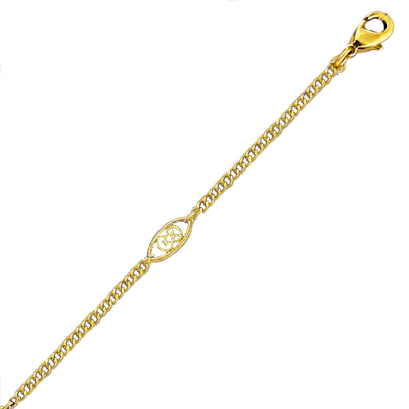 Collier avec motifs filigrane alterné en plaqué or