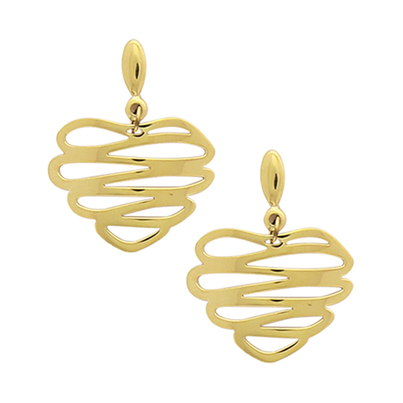 Boucle d'oreilles pendantes en acier doré