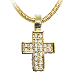 Collier croix plaqué or et...