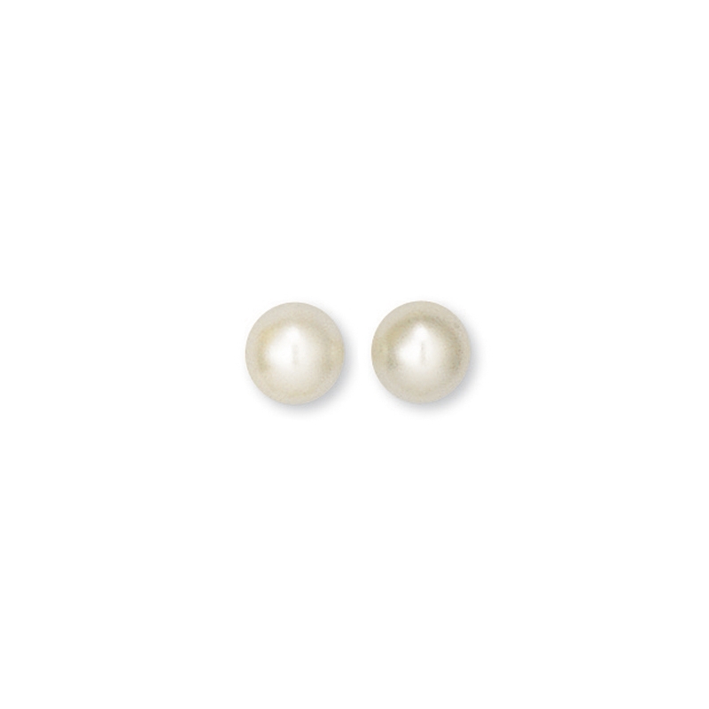 Boucle d'oreilles plaqu&eacute; or puce et perle d'imitation de 10mm