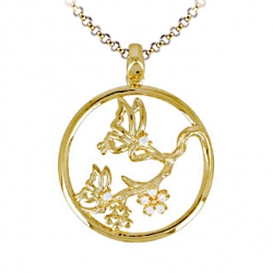 Pendentif plaqué or et...