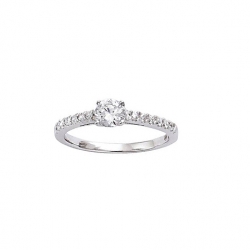 Bague argent rhodié et...