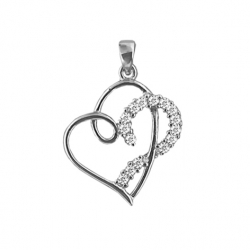 Pendentif cœur argent et...