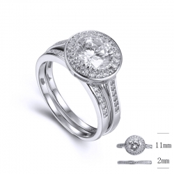 Bague argent double et...