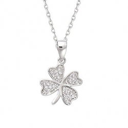 Pendentif argent trèfle et...
