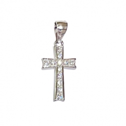Pendentif croix argent et...