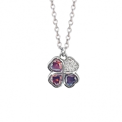 Collier trèfle argent et...