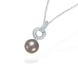 Pendentif argent et perles...