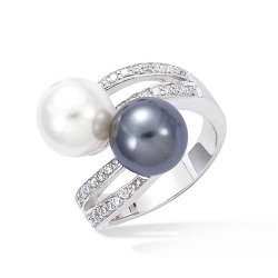 Bague argent avec perles...