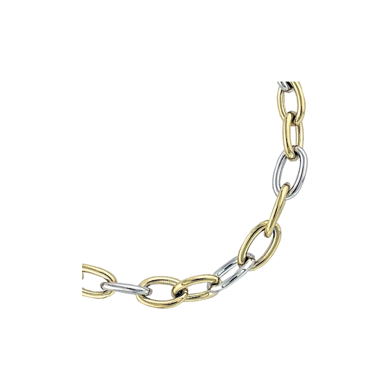 Collier en acier bicolore en 47cm