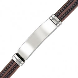 Bracelet cuir marron et...